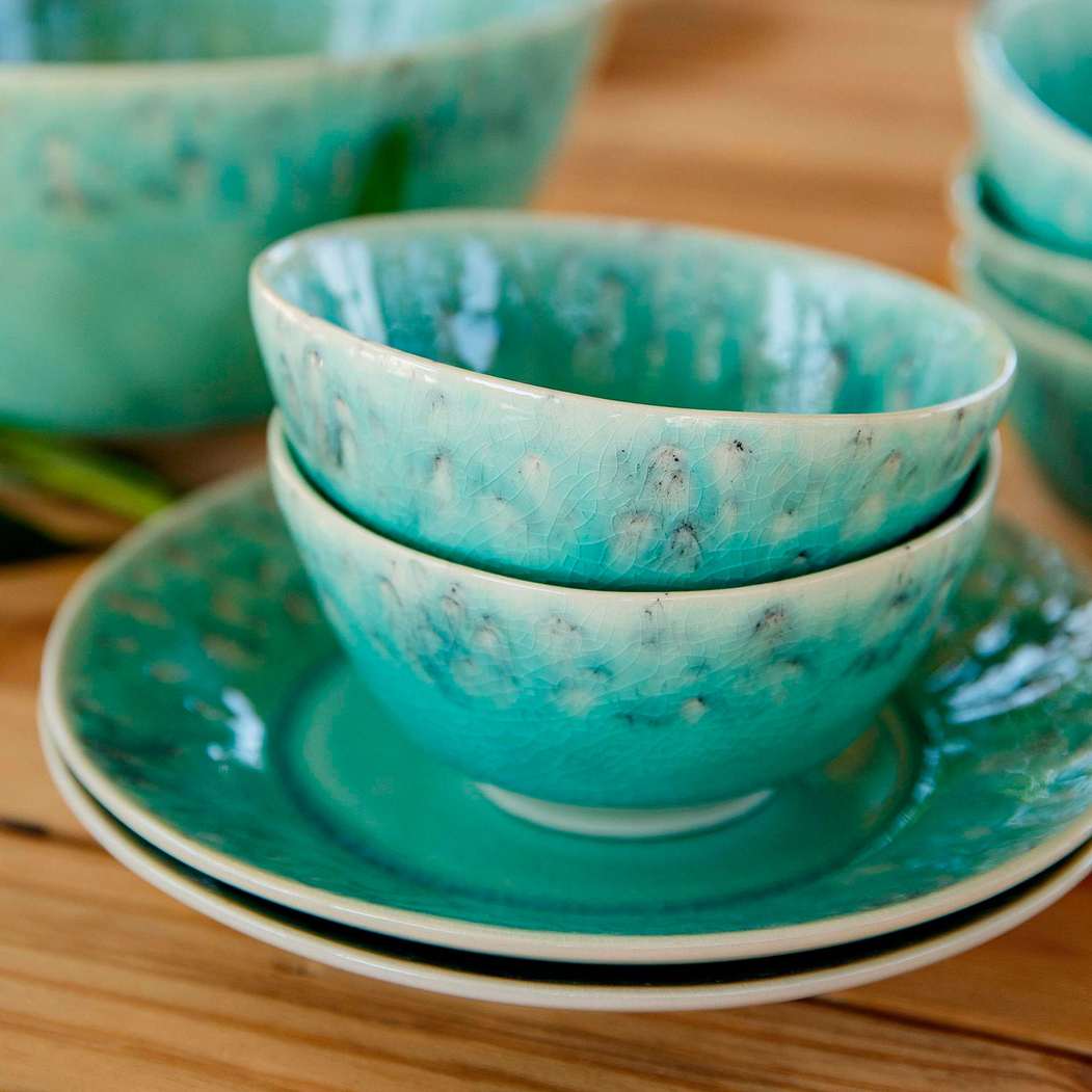 Madeira blue fruit bowl 12cm, stoneware with handcrafted crackled finish - Costa Nova - 5606739932183