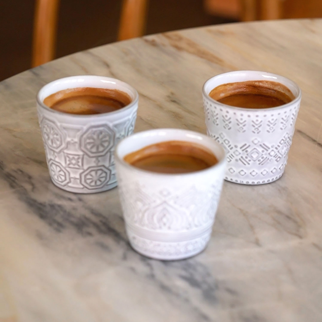 8 Copos Espresso 70ml Grespresso Ecogres, branco Quénia, sustentável e artesanal - Costa Nova - 5606739970680