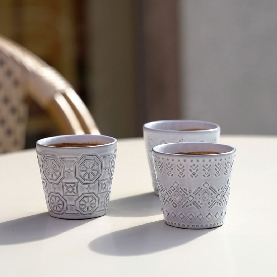 Grespresso Ecogres white Vietnam Espresso Cup 70 ml, recycled stoneware with handcraft finish - Costa Nova - 5606739970666