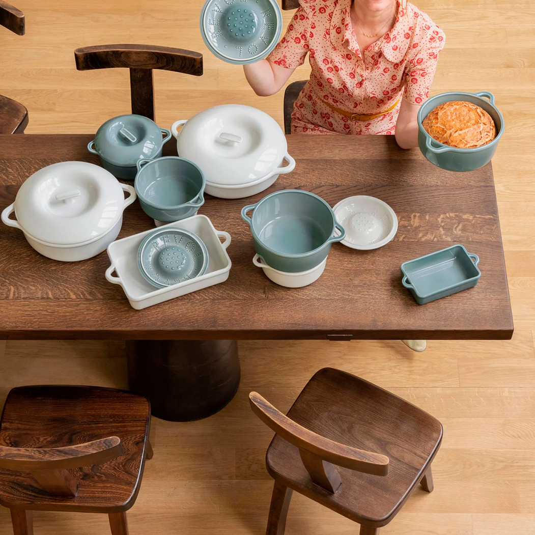 Bombance Round White Cocotte 26cm, Vitrified Porcelain - Revol - 5602737098616