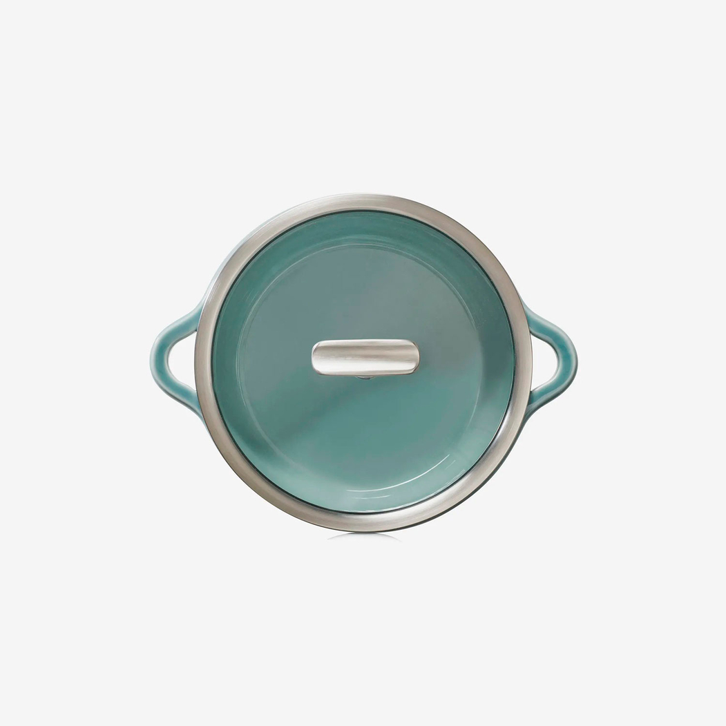 Bombance Green Casserole 22cm, vitrified Porcelain - Revol - 5602737098609
