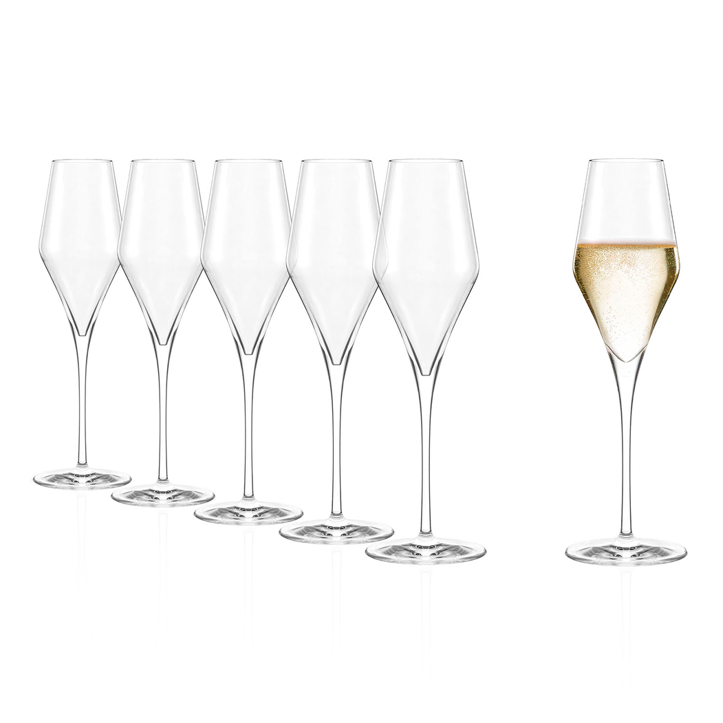 6 Quatrophil champagne flutes 290ml - Stölzle Lausitz - 5602737107011
