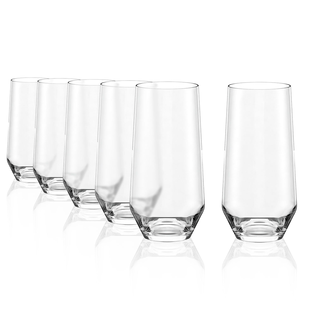 6 Long drink glasses Quatrophil 390ml