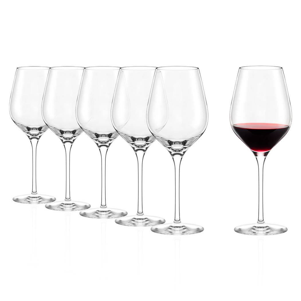 6 Copos de Vinho Tinto Exquisit Royal 480ml, Cristal Fino para Momentos Únicos