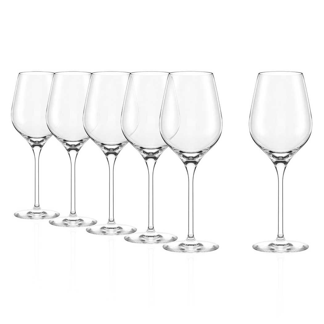 6 Exquisit Royal White Wine Goblets 350ml, Premium Crystal, Classic and sophisticate design - Stölzle Lausitz - 5602737107493