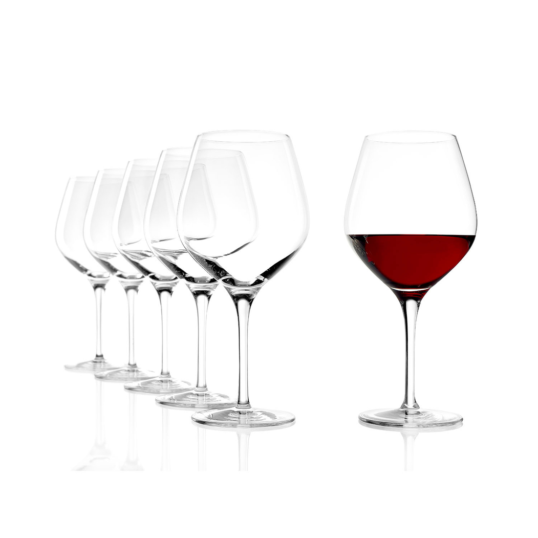 6 Exquisit Burgundy Wine Glasses 650ml - Stölzle Lausitz - 5602737107523