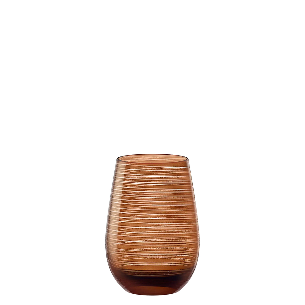 6 Brown Twister Tumbler Glasses 470 ml - Stölzle Lausitz - 5602737108797