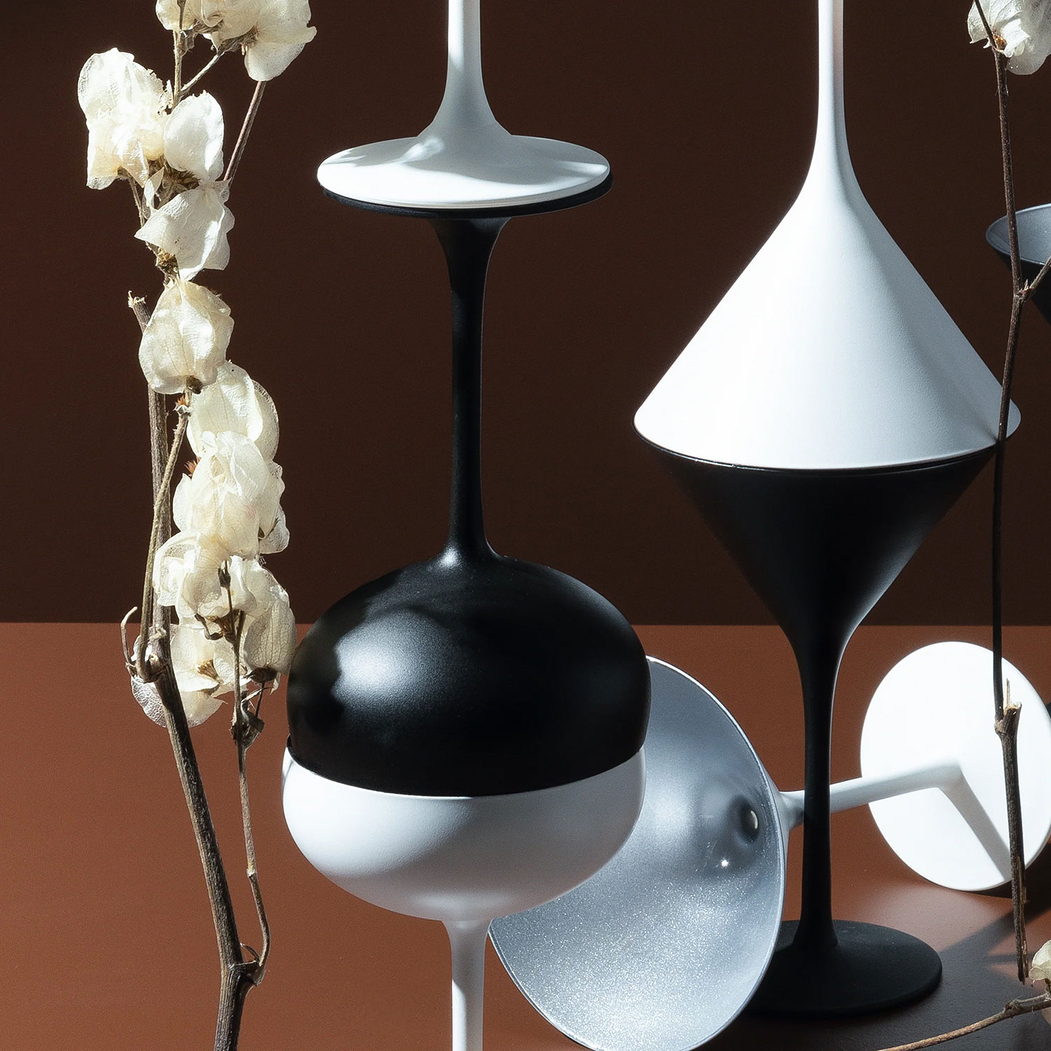 6 Cocktail Glasses White/Gold Elements 240 ml - Stölzle Lausitz - 5602737108865