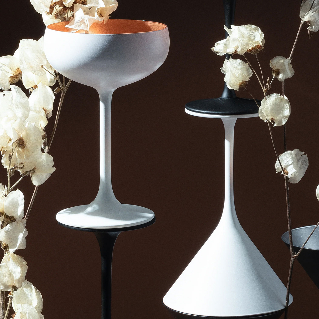 6 Cocktail Glasses White/Bronze Elements 240 ml - Stölzle Lausitz - 5602737108872