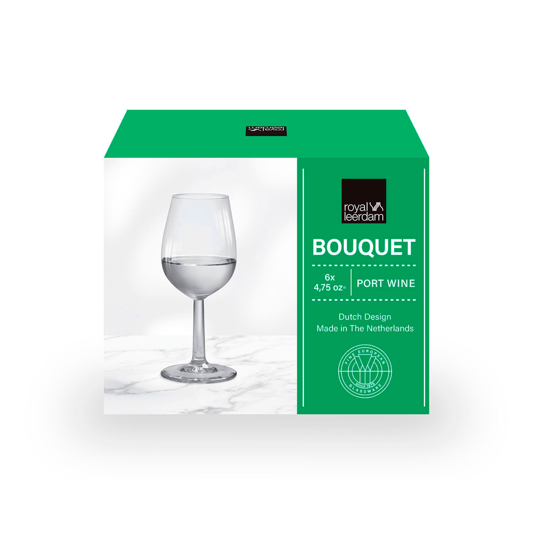 6 Bouquet Port Wine Glasses 140 ml - Leerdam Crisal Glass - 5602737106861