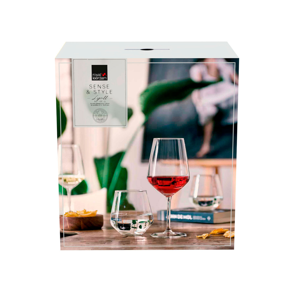 Copos vinho tinto 530ml e água 470ml Lyall - Leerdam Crisal Glass - 8710964260601