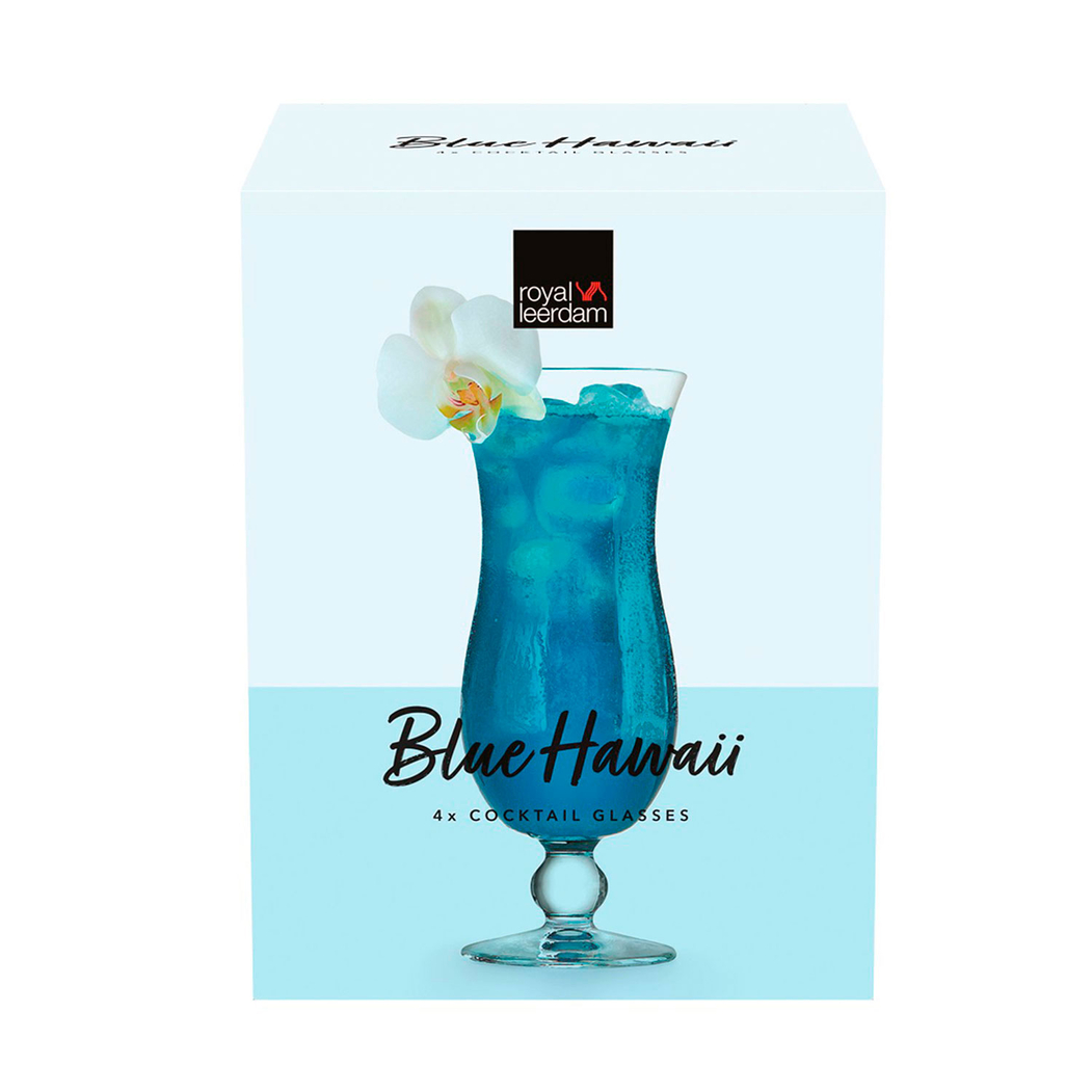 4 Blue Hawaii cocktail glasses 440ml - Leerdam Crisal Glass - 8710964828016