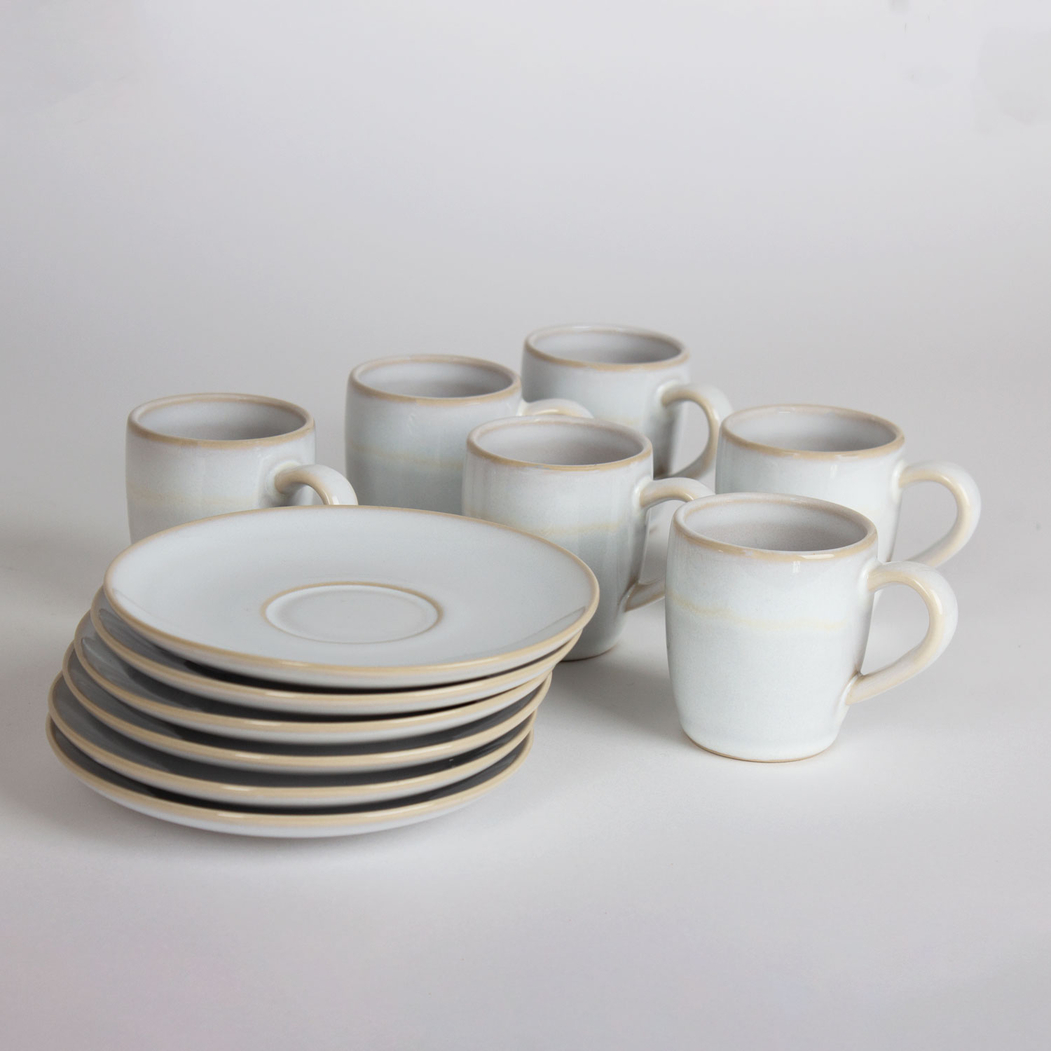Pure Cup and Saucer 70ml, reinforced Stoneware - Servotel - 5602737099576