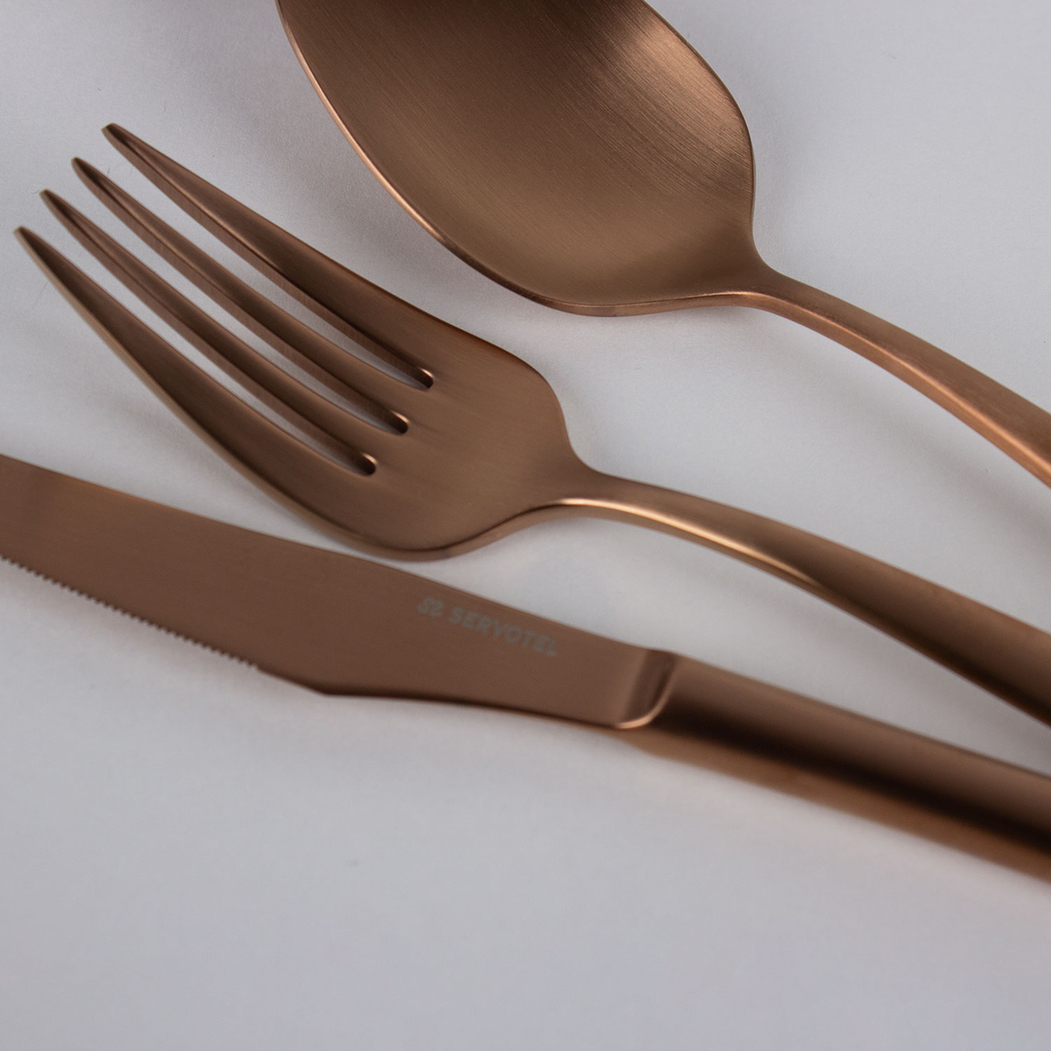 Bali copper, 16 Piece Cutlery Set, Stainless Steel - Servotel - 5602737108308