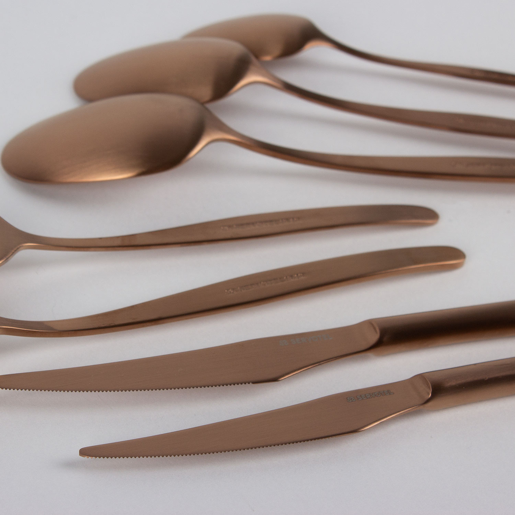 Bali copper, 84 Piece Cutlery Set, Stainless Steel - Servotel - 5602737108339