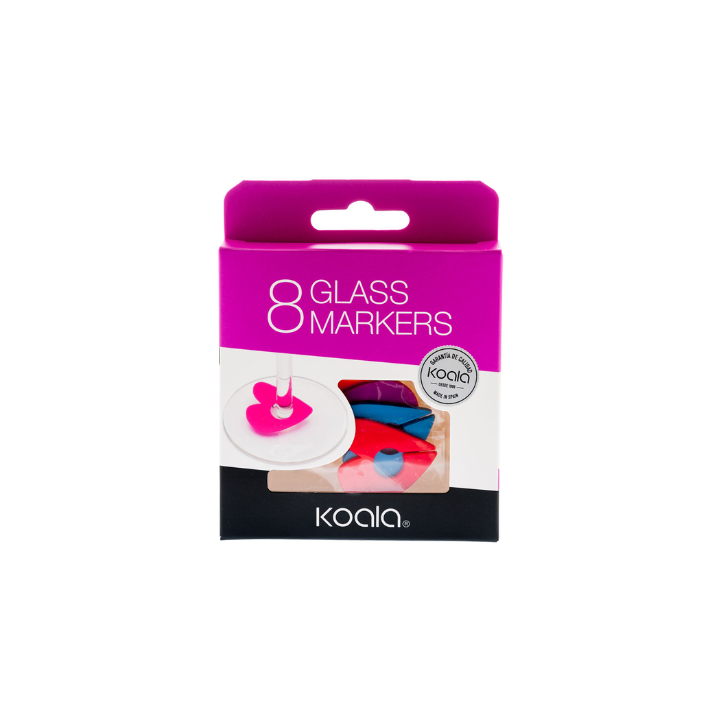 8 marcadores de silicone Love para copos - Koala - 8436040962855